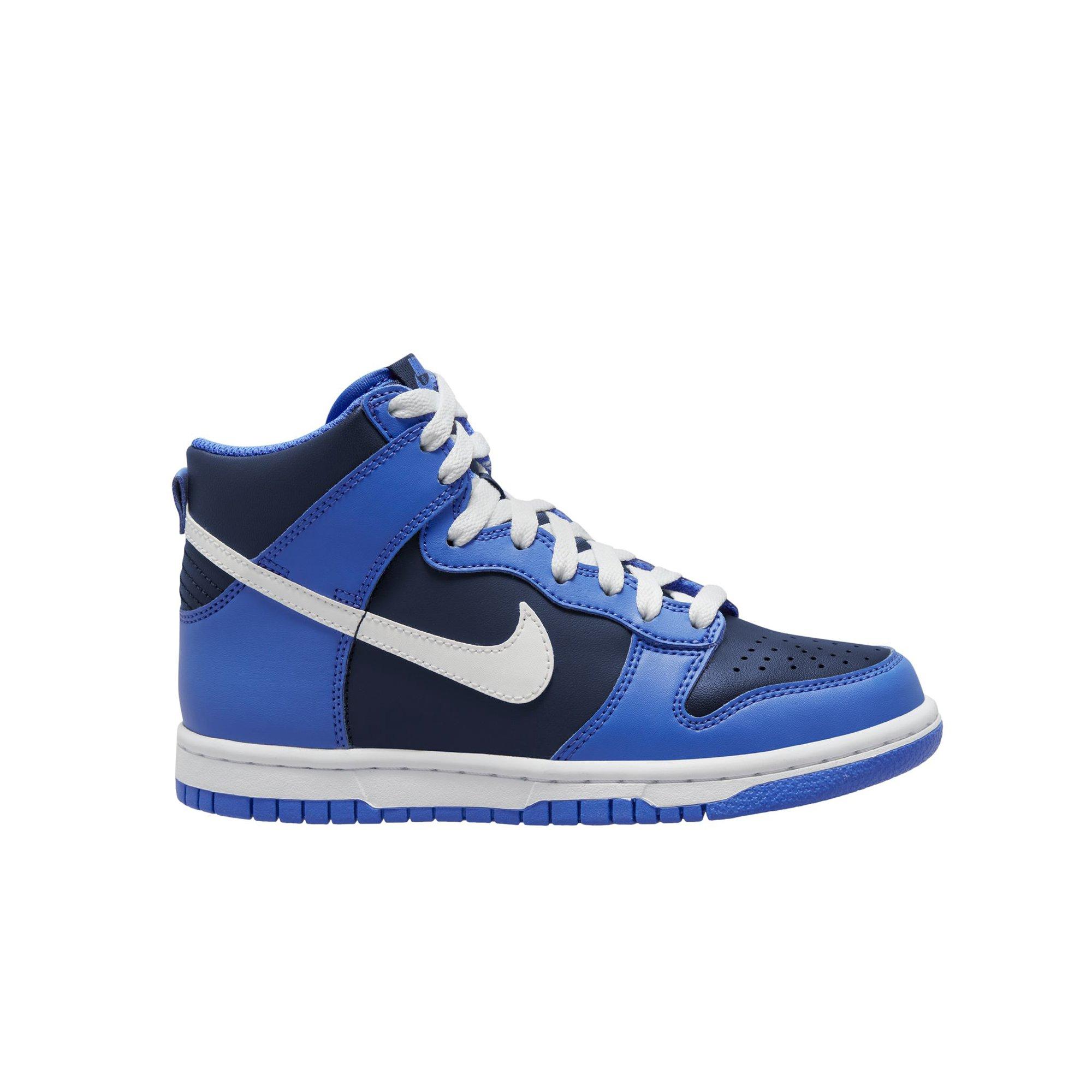 Nike Dunk High Medium Blue White Midnight Navy Grade School Boys Shoe Hibbett
